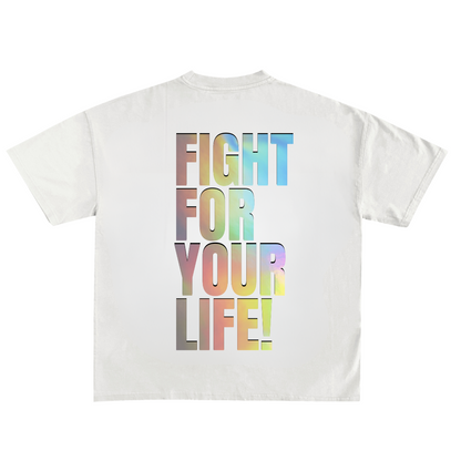 Fight for Your Life “Glow In The Dark” Hologram Tee – White