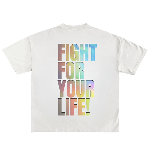 Fight for Your Life “Glow In The Dark” Hologram Tee – White