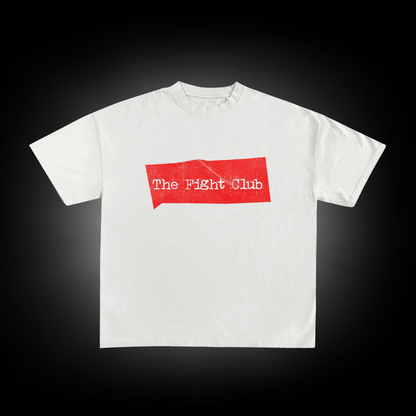 Wake Up and Fight Tee -White and Red